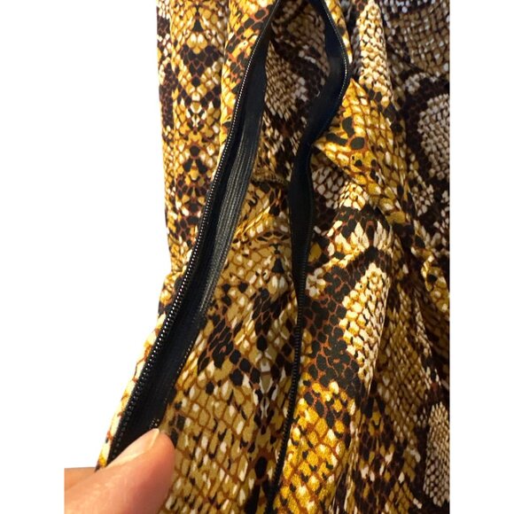 Boohoo Snakeskin Print Ruffle Mini Dress Long Sleeve Bold Party Fashion Look - Picture 10 of 15